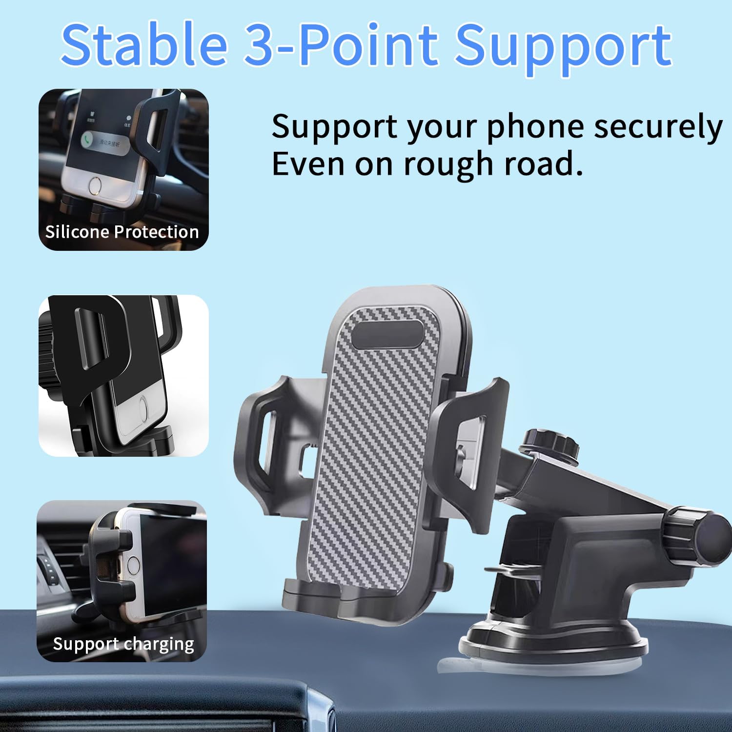 Multi-functional 3 in 1 Car Phone Mount