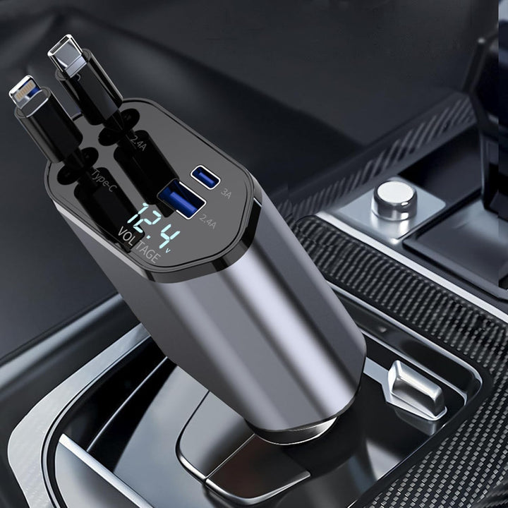4 IN 1 Retractable Car Phone Charger | 120W FAST CHARGER – WORTHY